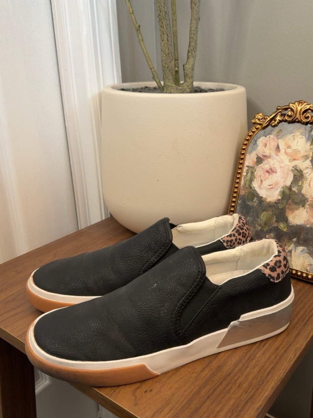 Dolce Vita Zyon Black Leopard Slip On Sneakers Women’s Size 7.5 - Picture 4 of 9